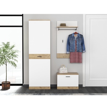 Předsíňová sestava DORES 3 dub craft/bílá 1