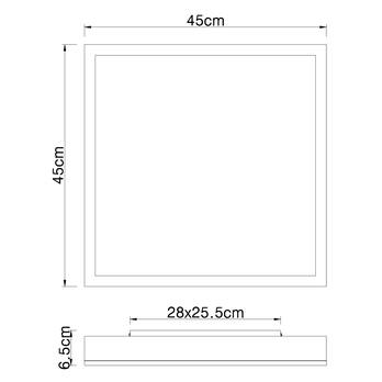 Stropní svítidlo DORO 2 šedá/bílá, šířka 45 cm 6