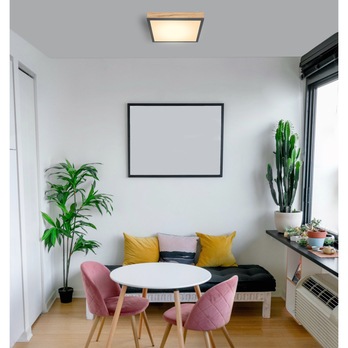 Stropní LED svítidlo DORO 3 grafitová/dřevo 1
