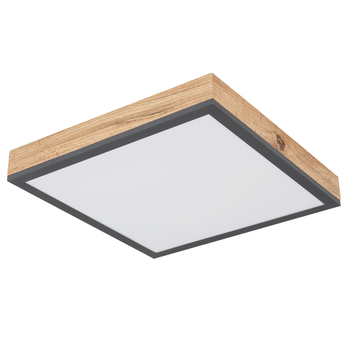 Stropní LED svítidlo DORO 3 grafitová/dřevo 2