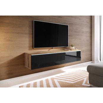 TV komoda DOROTHE 140 dub wotan/černá lesklá 2