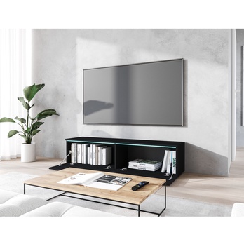 TV komoda DOROTHE 140 černá/grafitová matná 4