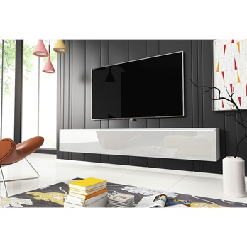TV komoda DOROTHE 180 bílá/bílá lesklá 2