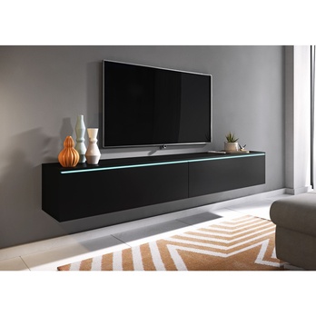 TV komoda DOROTHE 180 černá/matná grafitová 1