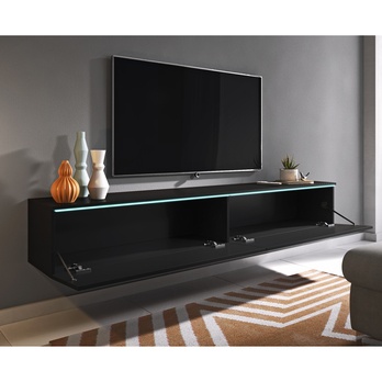 TV komoda DOROTHE 180 černá/matná grafitová 3