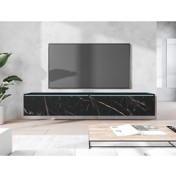 TV komoda DOROTHE 180 san sebastian/černý mramor 2