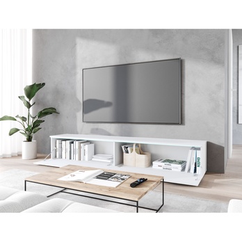 TV komoda DOROTHE 180 bílá/vzor vlna 5