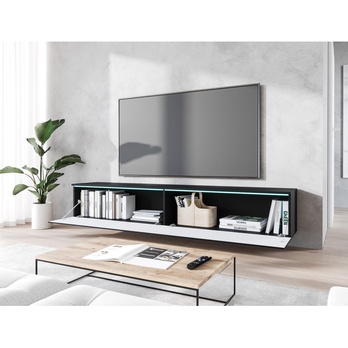 TV komoda DOROTHE 180 černá/vzor vlna 4