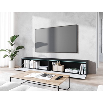 TV komoda DOROTHE 180 černá/vzor vlna 5