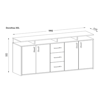 Komoda DOROTHEA XXL dub sonoma/bílá 5