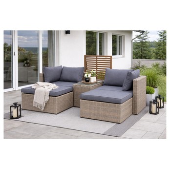 Zahradní set DRAMMEN béžová/šedá 1