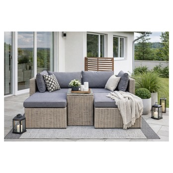 Zahradní set DRAMMEN béžová/šedá 4