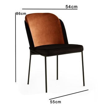 Jídelní židle DRAV černá/bronzová, set 4 ks 3