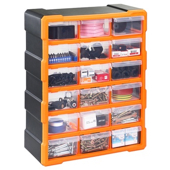 Organizér na drobné díly DRAWERS 1 oranžová/šedá 2