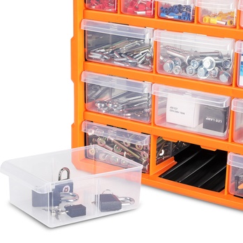 Organizér na drobné díly DRAWERS 2 oranžová/šedá 5