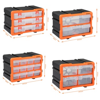 Organizér na drobné díly DRAWERS 4 oranžová/šedá 3