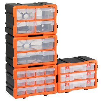Organizér na drobné díly DRAWERS 4 oranžová/šedá 4