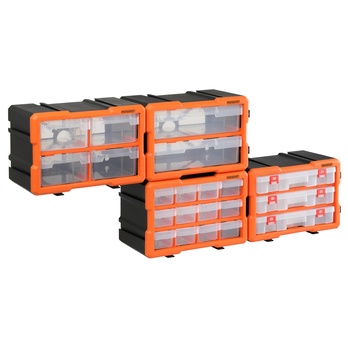 Organizér na drobné díly DRAWERS 4 oranžová/šedá 6