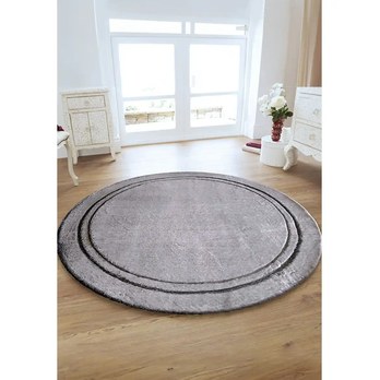 Koberec DREAM BORDER šedá, průměr 160 cm 1