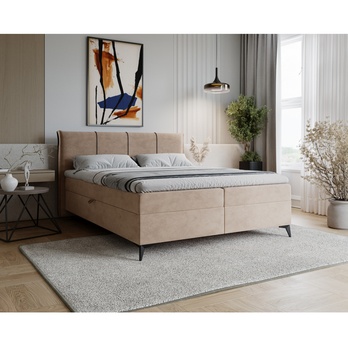 Postel s matrací a topperem DREAMER béžová, 180x200 cm 1