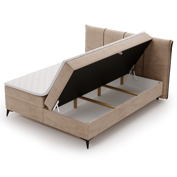 Postel s matrací a topperem DREAMER béžová, 180x200 cm 2