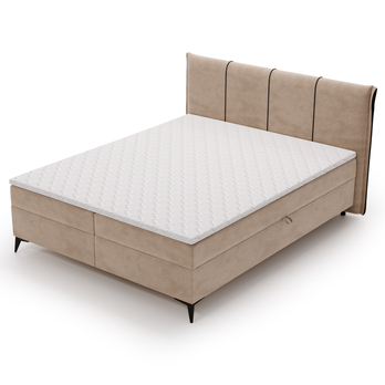 Postel s matrací a topperem DREAMER béžová, 180x200 cm 3