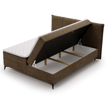 Postel s matrací a topperem DREAMER hnědá, 180x20 cm 2