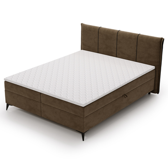 Postel s matrací a topperem DREAMER hnědá, 180x20 cm 3