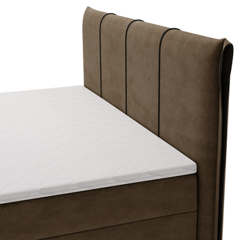 Postel s matrací a topperem DREAMER hnědá, 180x20 cm 6