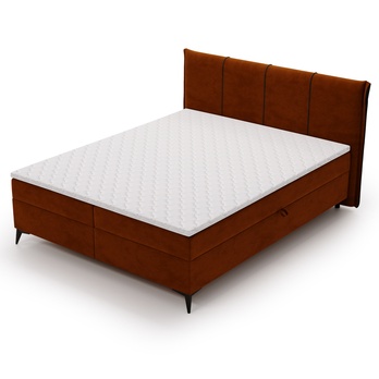 Postel s matrací a topperem DREAMER cihlově hnědá, 180x200 cm 3