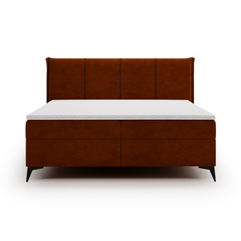 Postel s matrací a topperem DREAMER cihlově hnědá, 180x200 cm 4