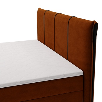 Postel s matrací a topperem DREAMER cihlově hnědá, 180x200 cm 6