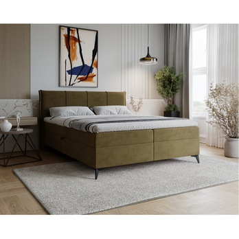 Postel s matrací a topperem DREAMER olivová, 180x200 cm 1