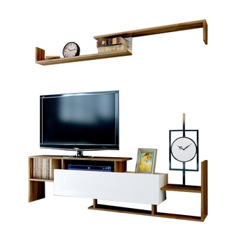 TV sestava DREAMY bílá/ořech 2