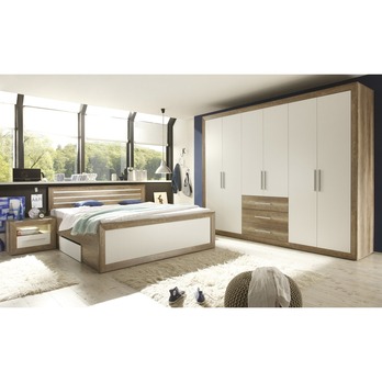 Šatní skříň DREANO dub canyon/bílá, šířka 289 cm 1