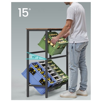 Regál na bedny DRINKS rustikální hnědá/černá 3