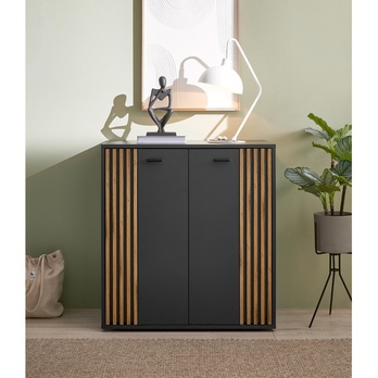 Komoda  DUBLIN 2 antracitová/dub evoke 4