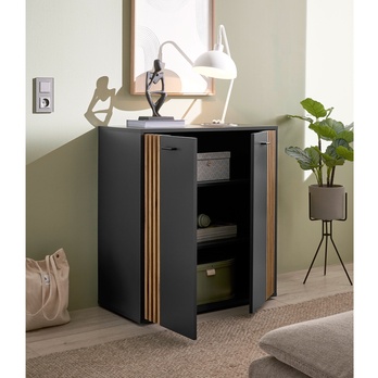 Komoda  DUBLIN 2 antracitová/dub evoke 6