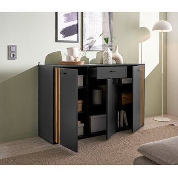 Komoda  DUBLIN 3 antracitová/dub evoke 6