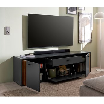 TV komoda  DUBLIN antracitová/dub evoke 6