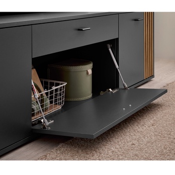 TV komoda  DUBLIN antracitová/dub evoke 10