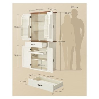 Kuchyňská skříňka DUCT bílá rustikální, šířka 80 cm 5