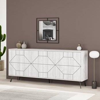 Komoda DUNE II bílá/černá 2