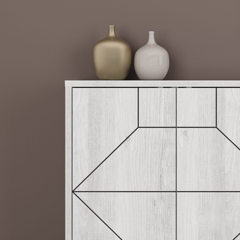 Komoda DUNE II bílá/černá 4