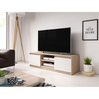 TV komoda DUNGO 120 dub sonoma/bílá 1