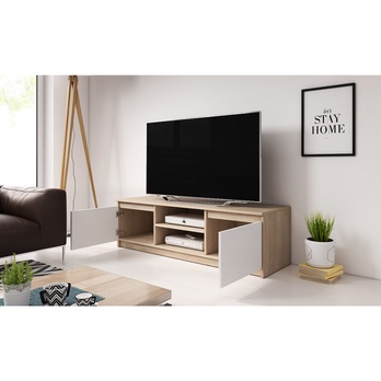 TV komoda DUNGO 120 dub sonoma/bílá 2