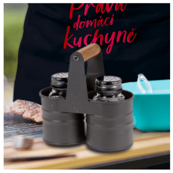 Stojan s kořenkami DUO šedá, 2 ks 1