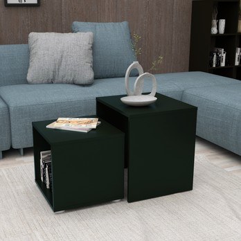 Set 2 ks přístavných stolků DUO černá 1