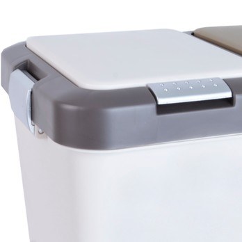 Odpadkový koš  DUO bílá/hnědá, 2x 20 l 1
