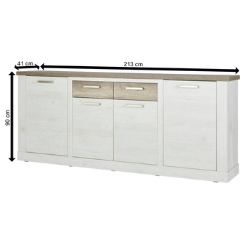 Komoda DURO 1 pínie biela/dub antik 10